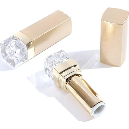 2Pcs square lipstick tube empty glod color lipstick tube lipstick tube