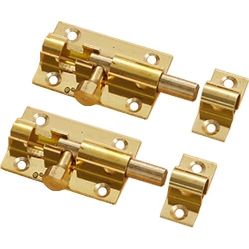 2 Pack Door Barrel Bolt Lock Copper Slide Lock with Screws, Barrel Bolt Door Latch for All Types of Indoor / Outdoor, 2 Inch