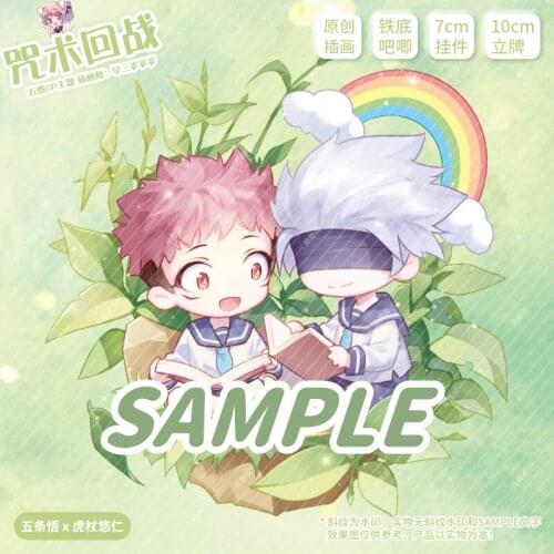 2021HOT Jujutsu Kaisen Gojo Satoru Keychain Badge Acrylic Figure Model Toy Plate CP Theme Keyring Bag Brooch Pins Button Pendant