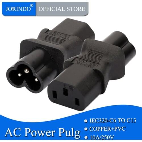 JORINDO IEC 320 C13 to IEC C6,IEC 3Pin female to 3Pin male micky power adapter C13 to c6 OR C6 TO C13 adaptador energia micky