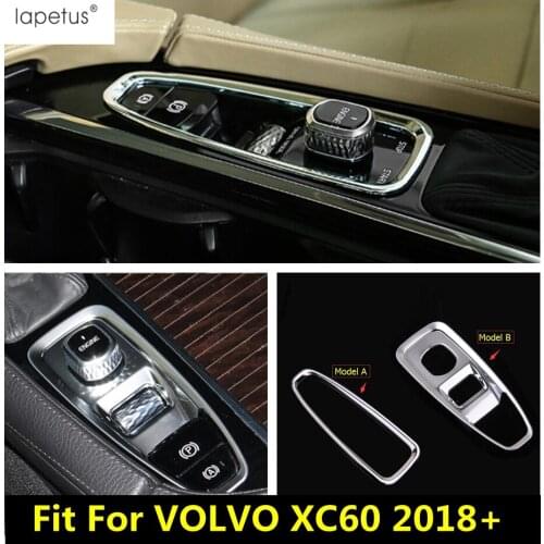 Accessories Fit For VOLVO XC60 2018 - 2021 Multimedia Button / Electrical Park Hand Brake Handbrake Frame Molding Cover Kit Trim
