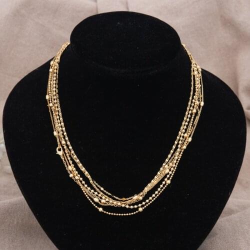 Annayoyo Dubai Gold Color Rabian Ancient Chains Muslim Crystal Necklaces Women/Men, Gold Color Jewelry Middle East African Gift