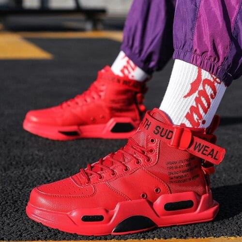 Big Number Hightop Platform Sports Sneakers Men Running Shoes Women Sport Shoes Men Brands Red Trainers 2021 Training Gym B-674