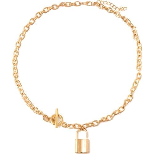 Chain Necklace цепь на шею Lock Necklace for Women Collier Perle Femme Capsule One Piece Necklaces Choker Bijoux Femme Jewelry