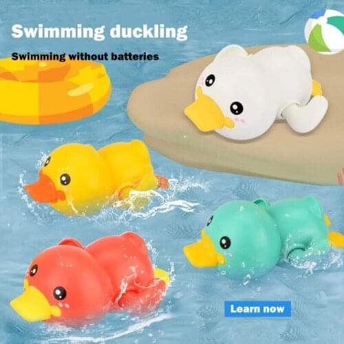Children Bathing Water Little Yellow Duck Winding Clockwork Toys Summer Baby Bathroom Swimming Games Safe ABS Material Toys