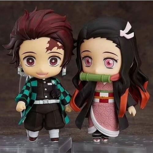 Kimetsu no Yaiba Action Figure Tanjirou Nezuko 1193# 1194# PVC Cute Toy Demon Slayer Anime Figurine Figura Toys 100mm