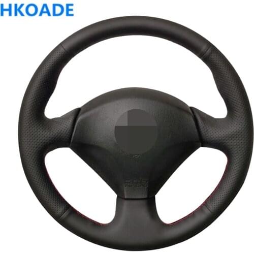 DIY Black Soft Artificial Leather Car Steering Wheel Cover For Honda Acura RSX Type-S 2005 S2000 2000-2008 Civic Si 2002-2004