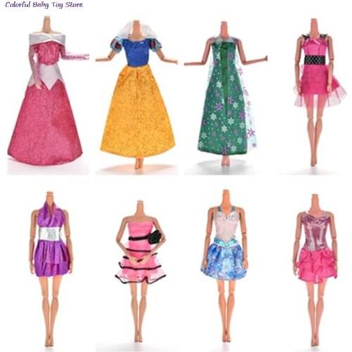 Fashion Handmade Summer Skirt Clothes Dress Glasses Plastic Necklace Shoes Multi Styles for Doll Accessories Girl Baby Toys Gift