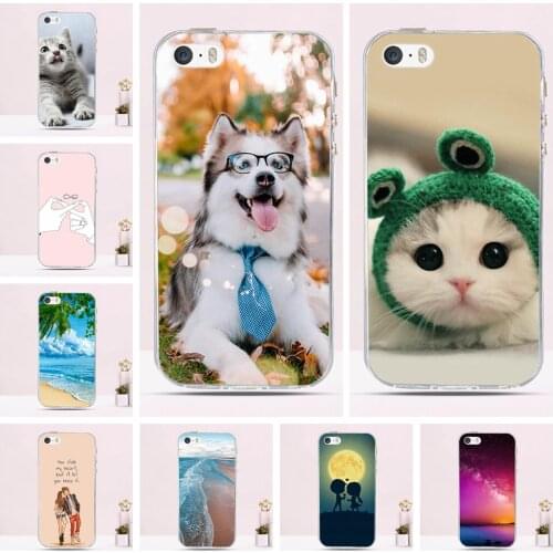 Soft TPU Case For iPhone 5 Case Silicone Back Cover For Apple iPhone 5s 5 SE Coque Print Phone Shells Fundas For iPhone SE Cover