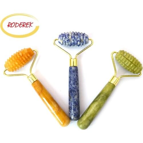 Face Roller Jade Roller with Teeth or Foot Massager Wood Therapy Tools for Body Contour