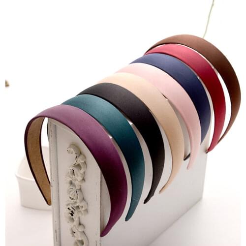 Hot 1PC Plastic Fashion Canvas Wide Headband Hair Band Headwear Bezel Hair Accessories For Woman Satin Covered Resin Hairbands