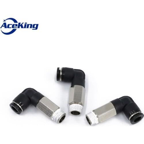 PLL Pneumatic quick connector pll6-01 quick plug extended l-thread elbow 8-02 right angle 10-03 quick connect of air pipe