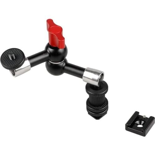 7" Articulating Magic Arm + 1/4" Cold Hot Shot Mount for Camera LED Light Monitor