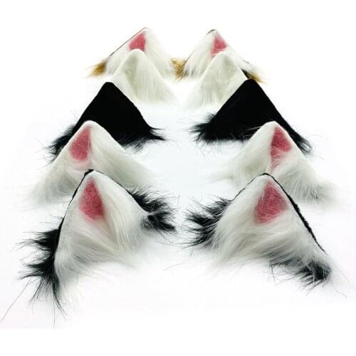 Japanese Anime Cute Maid Costume Cat Ear Tiger Tabby Cats Hairpin Lolita Hand Made Animal Fox Ear Cosplay Accessories