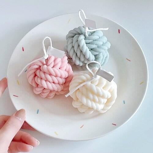 Wool ball candle silicone mold wool ball design diy handmade candle soap making wax mold aromatherapy plaster decoration mold