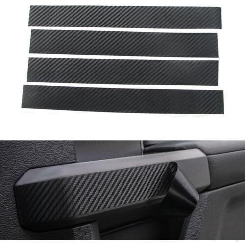 Carbon Fiber Style Car Inner Door Handle Film Sticker Decal Car Covers For Ford Mustang F150 2015 2016 2017 Car Styling Decorate