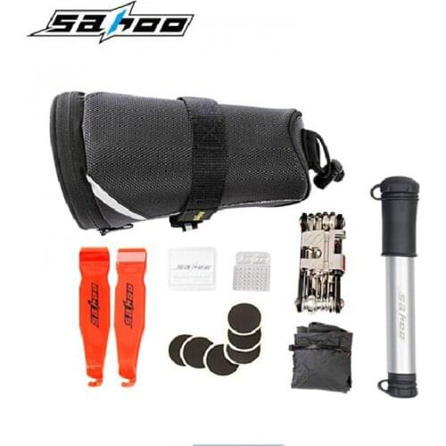 SAHOO Cycling Tools Bag Storage Bags Outdoor Can Store Keys Tire Repair Tools Kit Set Bicycle Pump Bike Tools