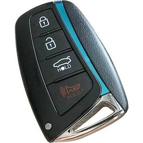 Only Red fit for Hyundai Santa 4 button Grandeur(2011) car key case cover sewing Hand DIY Genuine leather high quality