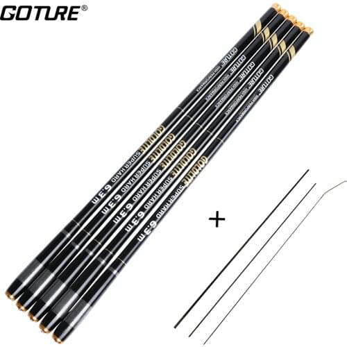 Goture Carp Feeder Fishing Rod Carbon Fiber Telescopic Rods Hand Pole 3.6-7.2m Stream Rods Tackle Vara De Pesca