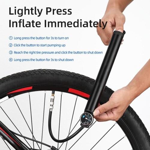 Outdoor cycling bicycle electric air pump portable high pressure road bike mountain bike inflator Bicycle Pump