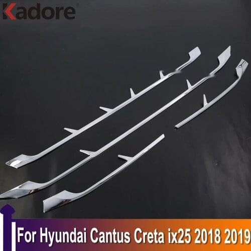 Exterior Accessories For Hyundai Cantus Creta ix25 2018 2019 Chrome Trim Auto Front Center Grilles Cover Car Racing Grills Trims