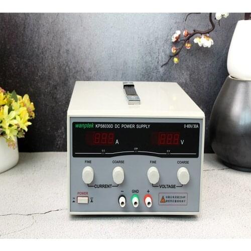 Wanptek KPS6030D High precision High Power Adjustable LED Dual Display Switching DC power supply 220V 60V/30A