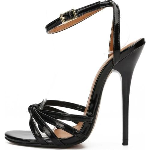 2020 New Women Sandals 13cm High Heels Fetish Sandals Female Flock Extreme Gladiator Female Shoes Lady Valentine Red Pumps 37-46