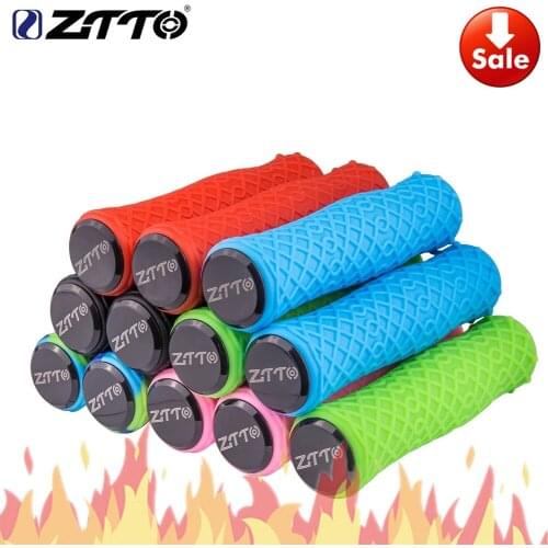 ZTTO 1 Pair Push Bike Pure Silicone Durable Gel Shock Proof Bicycle Grips with Bar end For MTB Mountain Bike Bicycle Parts
