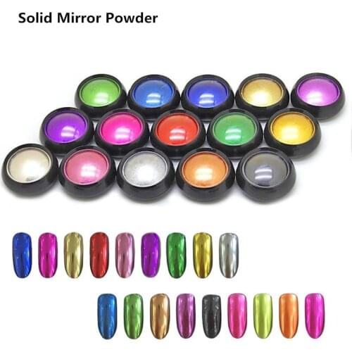 1 Box Solid Nail Art Glitter dipping Pigment Powder Mirror Chrome Nail Powder For Nails Decorations Accessories