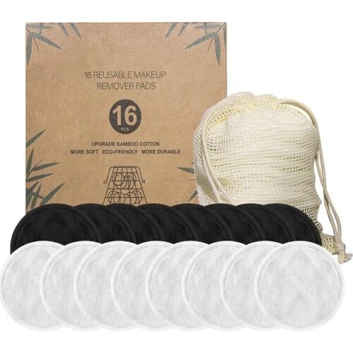 16/20 Pcs Of Makeup Remover Pads Reusable Bamboo Charcoal Cotton Moisturizing Cream Facial Care Tool Skin Cleansing Pads