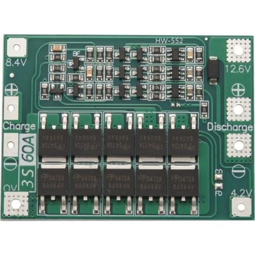 3S 60A Bms Board 11.1V 12.6V 18650 Li-Ion Lithium Battery Protection Board Enhanced Version