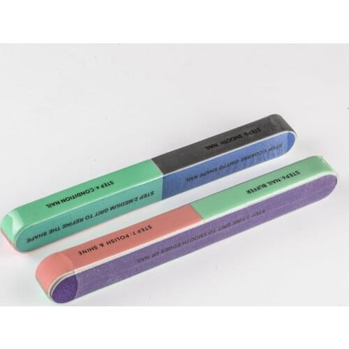 4pcs/lot 7 Side Nail Polish Buffer Nail Art Sanding Files Buffer Block Manicure Pedicure Tools Sand Surface Sponge Nail File