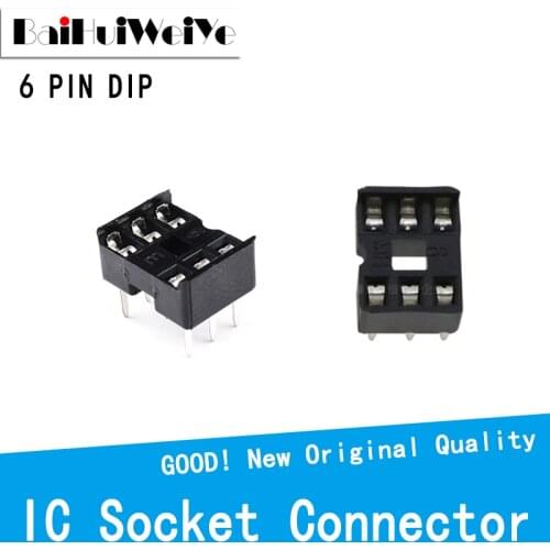 40PCS/LOT DIP6 6PIN 6P DIP SIP IC Socket Sockets Adaptor Solder Type IC Socket Type 2.54MM