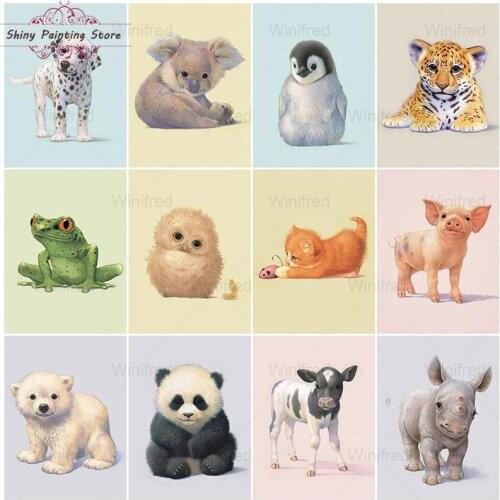 5D Diamond Painting Cute Cartoon Animals Full Square Round Diamond Mosaic Embroidery Picture Of Rhinestone Home Decor Handmade