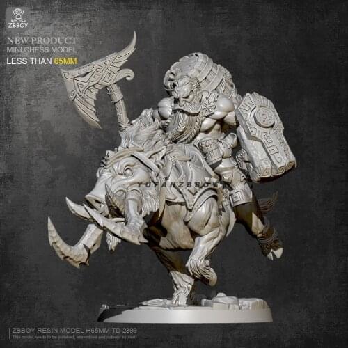 65MM Resin model kits Pig Riding Dwarf self-assembled TD-2399
