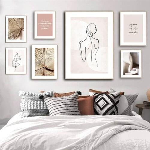 Abstract Line Figure Poster Wall Art Canvas Print Painting Minimalist Retro Home Decor Bedroom Backdrop Pictures