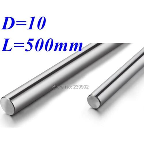 Free Shipping 10mm L500mm chrome plated cylinder linear rail round rod shaft linear motion shaft cnc parts
