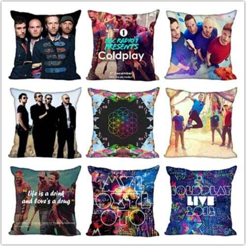 Custom pillowcase case 1 pcs Coldplay square pillowcase custom zipper bedroom, living room, car, home customization