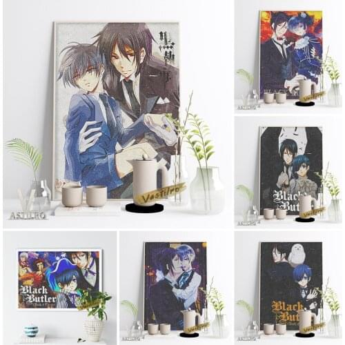 Black Butler Hot Cartoon Manga Poster Japan Anime Print Art Modern Canvas Painting Otaku Bedroom Wall Decor Fans Collection Gift