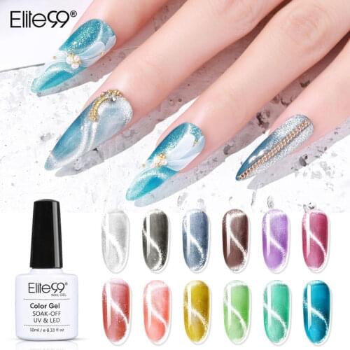Elite99 10ml 9D Crystal Snowlight Cat Eye Gel Polish Soak Off Magnetic Nail Gel Polish Hybrid Varnishes For Nail Art Manicure