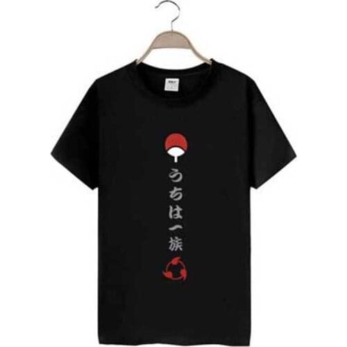 New Naruto T-shirt Anime Sasuke Uchiha Men t shirt Cotton Summer Loose women Tees tops
