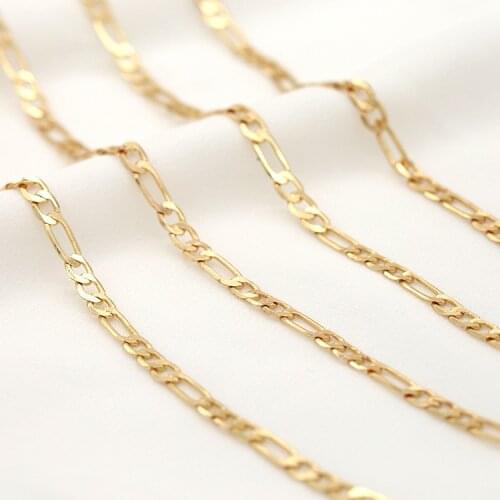 14K Gold Color Plated Brass Chains Tassel Link Copper DIY Jewelry Findings for Women Necklace Bracelet Making Supplies