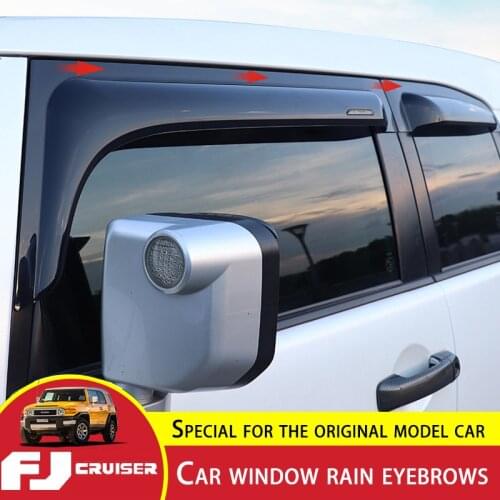 For Toyota FJ Cruiser Window Sun Vent Visor Car Window Rain Eyebrows Widen Rain Guards Shield Rainproof Exterior Accessories