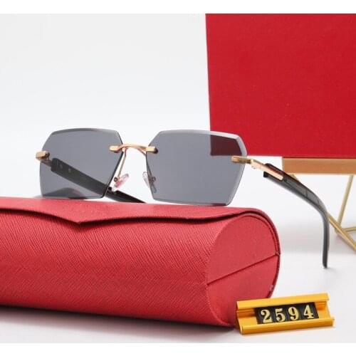 Fashion frameless round sunglasses mens glasses womens luxury glasses mens frames Oculos De Sol Las Gafas