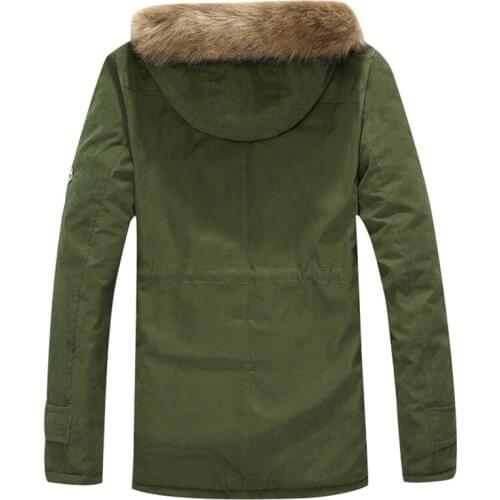 Fashion Coats Windbreaker Thick Hombre Parkas Winter Jackets Slim Mens Parkas Overcoat Mid-long Hats Casual Windproof