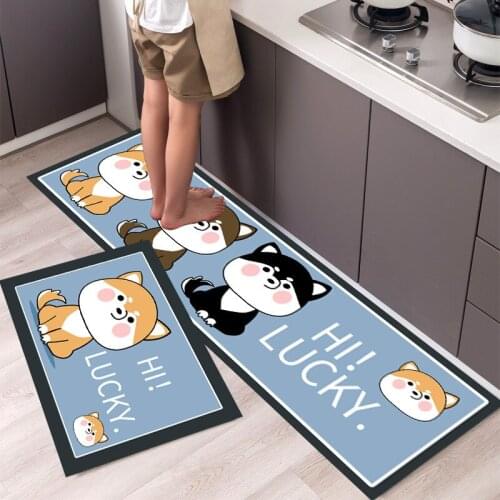 Fashionable Simple Nordic StyleWaterproof Kitchen Floor Mat Household Carpet Long Strip Door Mat Modern Home Decor