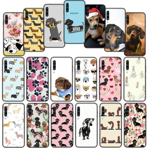 Animals Dogs Dachshund Cute Soft Cover Case for Samsung Galaxy S20fe S21 Plus A02 A12 A32 A52 A72 F62 M02 M62 Ultra Cover