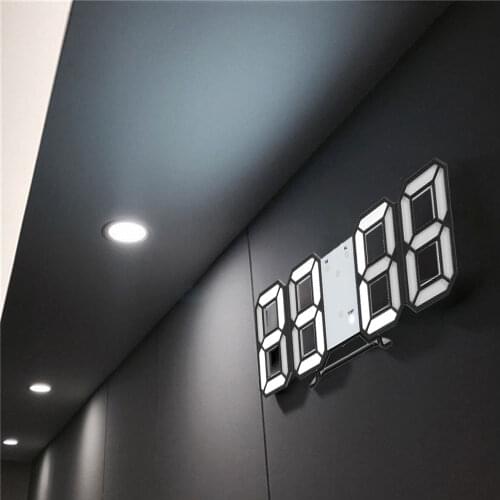 Wall Clock Modern Design 3D LED Digital Table Clock Alarm Nightlight Saat reloj de pared Watch For Home Living Room Decoration