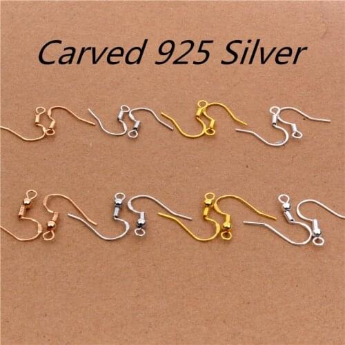 New Carven 925 Sterling Silver Ear Kook With Coil Anti-allergic Ear Hook Earrings DIY Jewelry Accessories Findings
