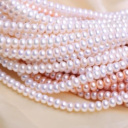Wholesale 8-9mm Big Size Natural Freshwater Button Bread Round Shape Real Loose Pearl Necklace Strand String, 10pcs/lot